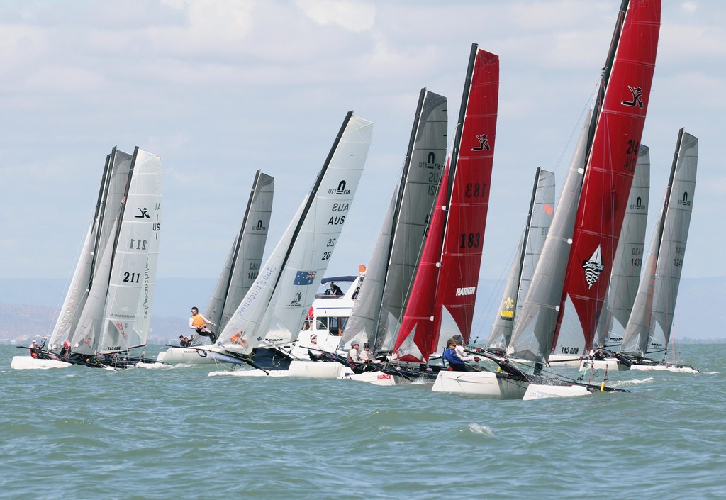 Race 9 start. Fantasea 2011 F18 Australian Championships  part of Sealink Magnetic Island Race Week 2011 ©  SW